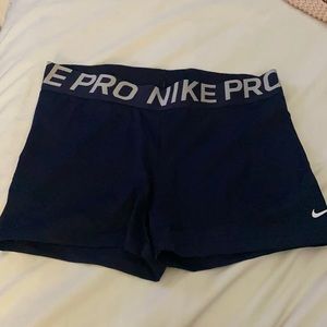 Navy Blue Nike Pro Shorts